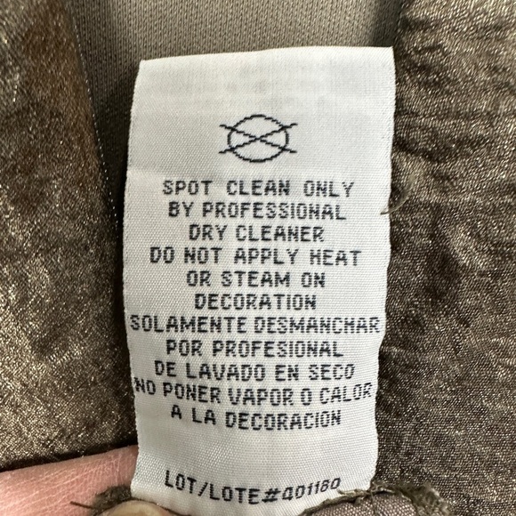 R&M Richards‎ bronze tiered maxi dress jeweled embroidered sleeveless sz 10 GUC - Picture 6 of 6